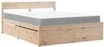 vidaXL Bett mit Schubladen und Matratze 160x200 cm Massivholz Kiefer2012657