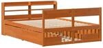vidaXL Massivholzbett ohne Matratze Wachsbraun 120x190 cm Kiefernholz 3307142