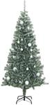 vidaXL K&uuml;nstlicher Weihnachtsbaum 300 LEDs Kugeln Beschneit 240 cm Modell 3