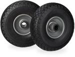 Relaxdays Sackkarrenrad 2er Set Vollgummi Schwarz Grau Pannensicher 26 cm x 8,5 cm 1