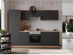Respekta K&uuml;chenzeile KB270BGE 270 cm Grau-Buche Nachbildung