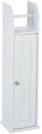 Relaxdays Toilettenpapierhalter MDF Metall Wei&szlig; Stehend 78,5 cm x 20 cm x 18 cm 4 kg