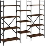 vidaXL B&uuml;cherregal Braun Eichen-Optik 160x28,5x136,5 cm Holzwerkstoff