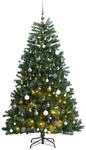 vidaXL K&uuml;nstlicher Weihnachtsbaum Klappbar 300 LEDs & Kugeln 240 cm 3210166