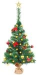 vidaXL K&uuml;nstlicher Weihnachtsbaum mit Kugeln und LEDs Gr&uuml;n 64 cm