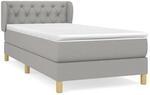 vidaXL Boxspringbett mit Matratze Hellgrau 80x200 cm Stoff1393566
