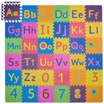 Relaxdays Puzzlematte ABC und Zahlen EVA-Schaumstoff Bunt Wasserabweisend 180,5 cm x