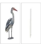 Relaxdays Reiher Gartenfigur 2er Set Kunststoff Grau Schwarz Rot Abschreckend mit