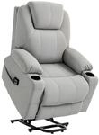 HOMCOM Elektrischer Aufstehsessel Polyester Hellgrau 90L x 101B x 107H cm