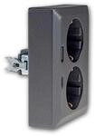 ChiliTec MILOS 2-Fach Steckdose Anthrazit f&uuml;r 1x UP Dose USB CA