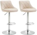 CLP 2er Set Barhocker Lazio Kunstleder Creme