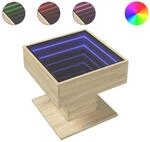 vidaXL LED-Couchtisch Sonoma Eiche 50x50x45 cm Holzwerkstoff
