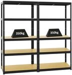 PROREGAL Mega Deal 2x Schwerlastregal Slim Elephant S HxBxT 180 x 90 x 45 cm 5 Ebenen