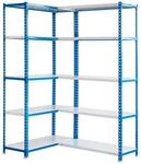 PROREGAL Eckregal Metal Shark HxBxT 180 x 90 x 30 cm Fachlast 80 kg Blau