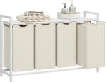 Songmics W&auml;schesammler Brenta mit 4 F&auml;chern 160, Creme-Wei&szlig;