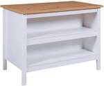K&uuml;cheninsel Julina mit Platz F&uuml;r 2 Barhocker 124 cm x 75 cm x 91,5 cm Wei&szlig;