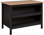 K&uuml;cheninsel Helina mit Platz F&uuml;r 2 Barhocker 124 cm x 75 cm x 91,5 cm Schwarz