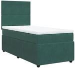 vidaXL Boxspringbett mit Matratze Dunkelgr&uuml;n 100x200 cm Samt 3294559