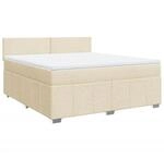 vidaXL Boxspringbett mit Matratze Creme 180x200 cm Stoff 3289445