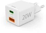 Hama Schnellladeger&auml;t 1x USB-C 1x USB-A Mini-Ladeger&auml;t PD 20 W Wei&szlig;