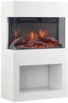 Kaminio Elektrokamin Henri Kaminofen Heizung 3D-Flammeneffekt Holzfach Wei&szlig;