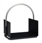 Relaxdays Kaminholzkorb Stahl Schwarz Mit Griff 43,5 cm x 40,5 cm x 30 cm 2,6 kg