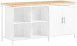SoBuy K&uuml;cheninsel Freistehend K&uuml;chenschrank Sideboard Wei&szlig;-Natur KNL09-WN