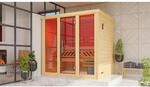 Weka Massivholzelementsauna Kemi Panorama 2 Sparset 7,5 kW BioS Glast&uuml;r/Fenster