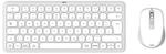 Hama Multi-Device-Tastatur-Maus-Set WKM-500 QWERTZ Kabellos Klein Wei&szlig;