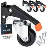 HMF 6750 Schwerlastrollen Absenkbar f&uuml;r Werkbank 4 St&uuml;ck 76 mm bis 400 kg...