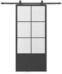 inova Loft Glasschiebet&uuml;r 1025 x 2200 mm 6 Felder Kickplatte Komplettset aus Stahl