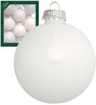 Krebs Glas Lauscha Weihnachtskugeln Wei&szlig; Matt Uni 8er-Set 7cm