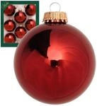 Krebs Glas Lauscha Weihnachtskugeln Rot Glanz Uni 8er-Set 7cm