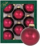 Krebs Glas Lauscha Weihnachtskugeln Burgundrot Glanz Uni 8er-Set 7cm