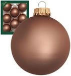Krebs Glas Lauscha Weihnachtskugeln Cappucchino Matt Uni 8er-Set 7cm