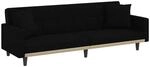 vidaXL Schlafsofa mit Kissen Schwarz Stoff 351877