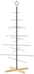 vidaXL Weihnachtsbaum Metall mit Holzst&auml;nder Schwarz 150 cm