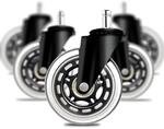 addhome 5er Set B&uuml;rostuhlrollen 10x22mm Leise Hartbodenrollen 73mm &Oslash; & 35mm