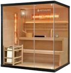 Artsauna Traditionelle Sauna Vantaa 175 x 140 cm mit 8 kW Saunaofen