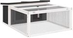 vidaXL Kaninchenstall Grau 117,5x97x47,5 cm Massivholz Kiefer
