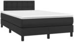 vidaXL Boxspringbett mit Matratze & LED Schwarz 120x200 cm Kunstleder 3134213