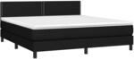 vidaXL Boxspringbett mit Matratze & LED Schwarz 180x200 cm Stoff 3133095