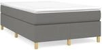 vidaXL Boxspringbett Dunkelgrau 120x200 cm Stoff1397626