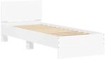 vidaXL Bettgestell mit Kopfteil Wei&szlig; 75x190 cm Holzwerkstoff 838659