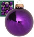 Krebs Glas Lauscha Weihnachtskugeln Uni-Design Ivana Violett 7cm