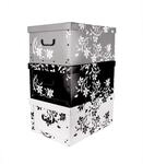 BigDean Aufbewahrungsboxen XXL 3er Set je 45L mit Deckel Griffen aus Stabiler Pappe