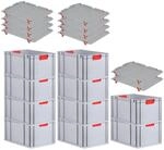 PROREGAL Spar Set 10x Eurobox Nextgen Color Mit Auflagedeckel &