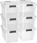 Juskys Aufbewahrungsbox mit Deckel 60L 6er Set