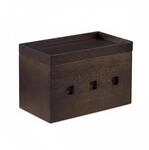 Relaxdays Kabelbox Bambus Dunkelbraun mit Deckel Staubgesch&uuml;tzt 16,5 cm x 25,5 cm x