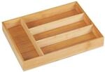 Relaxdays Besteckkasten Bambus MDF Natur 4 F&auml;cher 35,5 cm x 26 cm x 5 cm 0,6 kg
